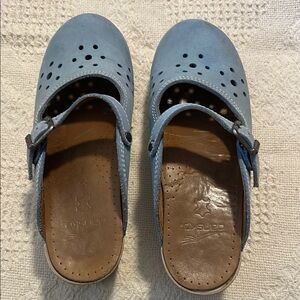 Dansko blue clogs